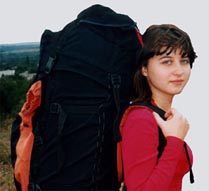 Nataly with rucksack