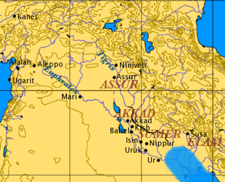 the map of Mesopotamia 
