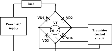 Transistor regulator of an alternating voltage