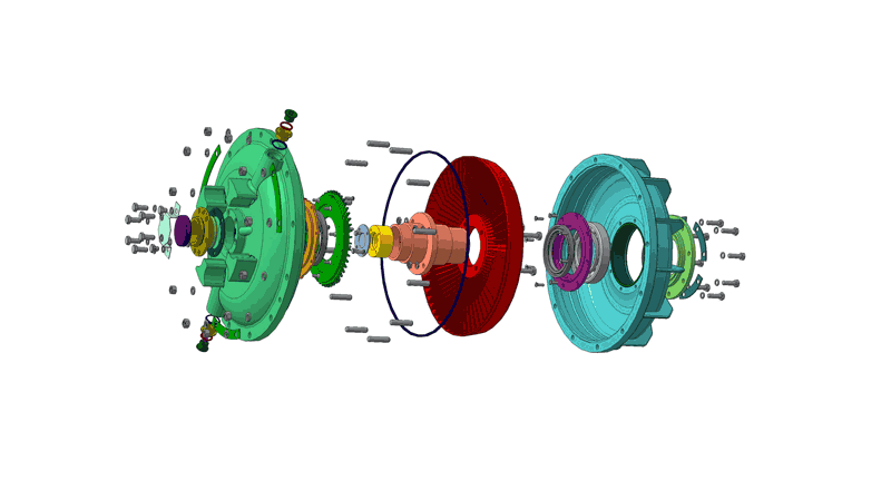 Visualization of assembly-disassembly protective hydraulic clutch