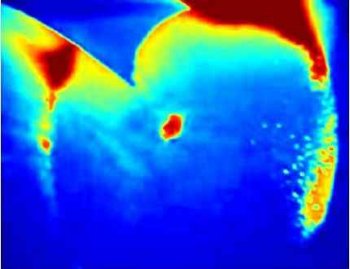 Blast furnace interior infrared vision (HSV colormap)