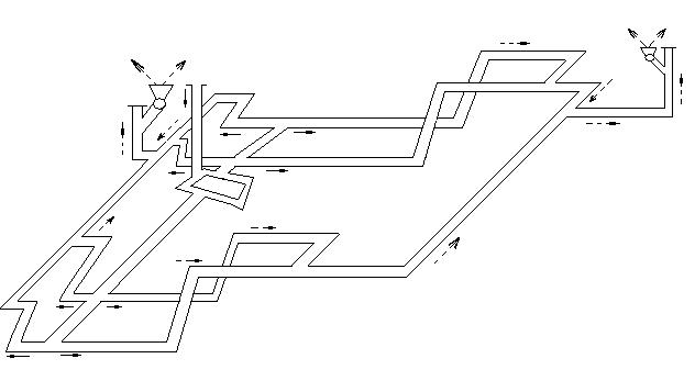 The flank scheme of ventilation of mine (Quantity of shots -6, Volume - 140 Kb)