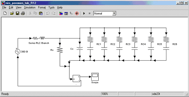 Computer implementation of equivalent circuit of capacitor