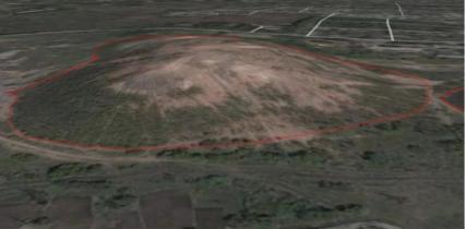 Image 3  hree-dimensional view of slagheap on Google Earth