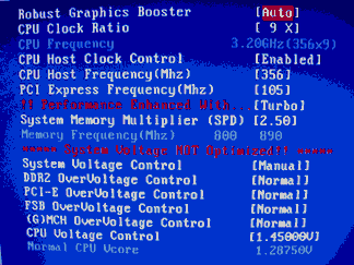 Экран M.I.T. настроек BIOS