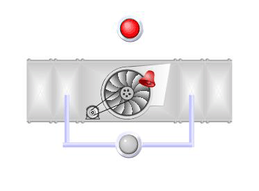 Figure 9 – Example of the protection activation in the program and alert to the operator about an accident; Animation: 110 kb, 5 frames, 7 cycles