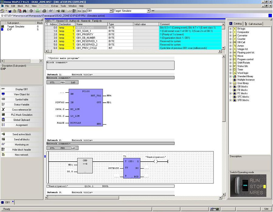 Picture 5 - The workspace software WinPLC7