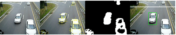Figure 4  Images that determine changing evoked by moving of the cars