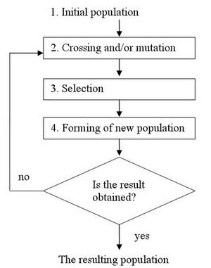 Pic. 1. The flow chart of the genetic algorithm