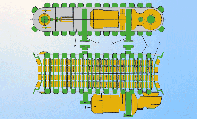Схема экспериментального образца магнитно-фрикционного промежуточного привода
