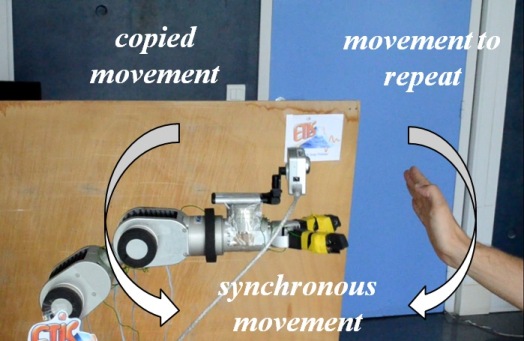 Figure 4 – Experimental setup. Left: Robot arm Katana equipped by i-Fire camera. Right: humans arm