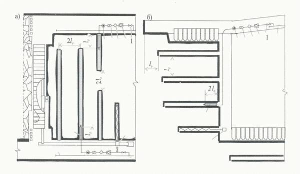 Flowsheets of festering of water from the preparatory making in the cleansing backwalls
