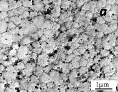 Formation and growth of microcrystalline grains during sintering of nanocrystalline PZT at 850 ?C. Exposure time, min: a  30.