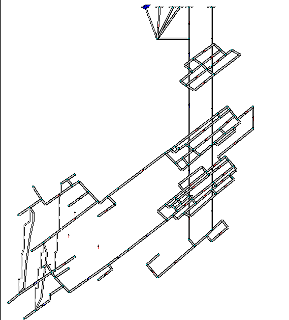 Figure 1  – Computer model of mine <q>Toretskaya</q> in the program complex<q> IRS
							Ventilation mine - EPLA</q></p>
