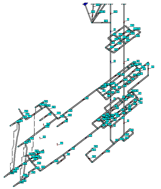 Figure 3  – Computer model of mine <q>Toretskaya</q> to the imposition of branch numbers