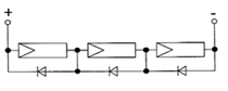 Series connection of solar modules with reverse diodes 