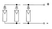 The locking arrangement of diodes in parallel connection  