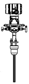 Рисунок - Схема внешних электрических соединений и габаритные размеры расходомера Метран-150RFA.
