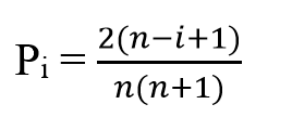 The formula for determining the significance coefficients
