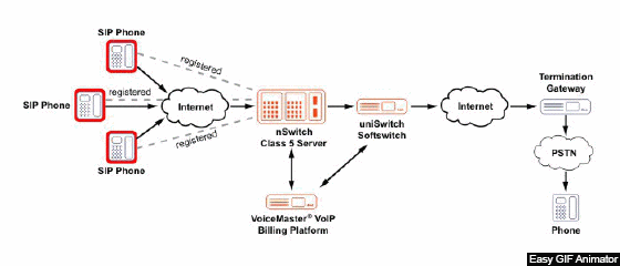 Example of Voip network operation