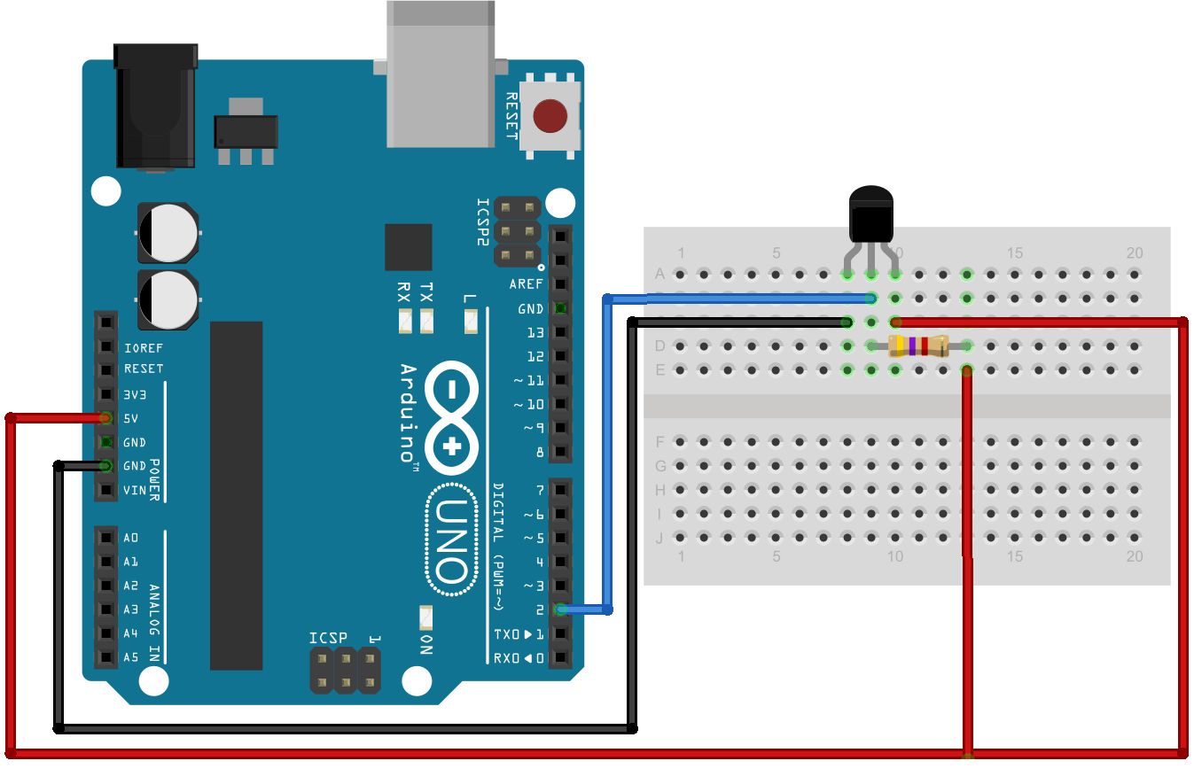 sensor to Arduino Board wiring Diagram
