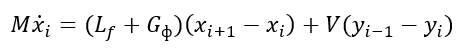 The material balance equation of the exhaustive part of the column