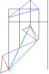 An example of a solved problem on the construction of the full size of the sides of a triangle in a complex drawing