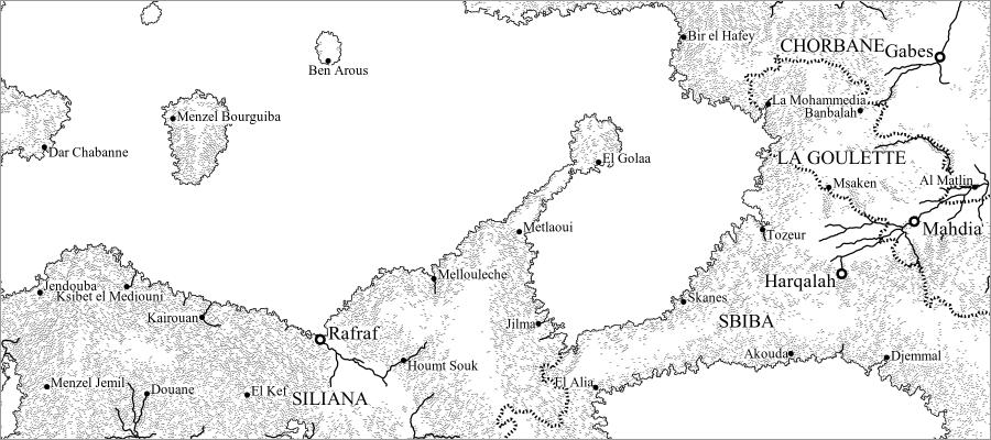 Карта с нанесенными поселениями