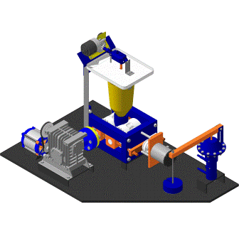 Three-dimensional model of the press installation
