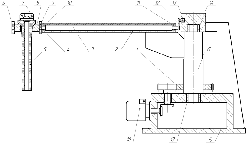 Рисунок 1 – Схема разработанной системы быстрой смены погружного стакана