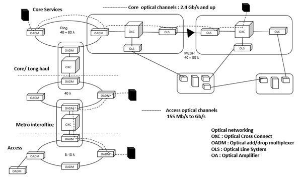 Рисунок 1 – Архитектура оптических транспортных сетей