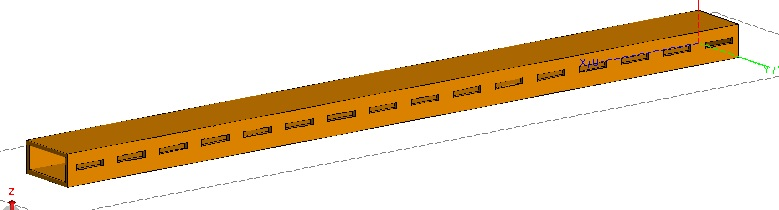 Model of the waveguide with 16 slots.