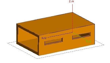 Model of the waveguide with 2 slots.