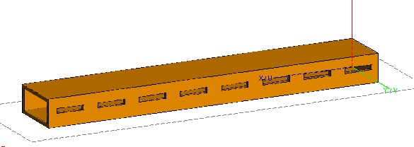 Model of the waveguide with 8 slots.