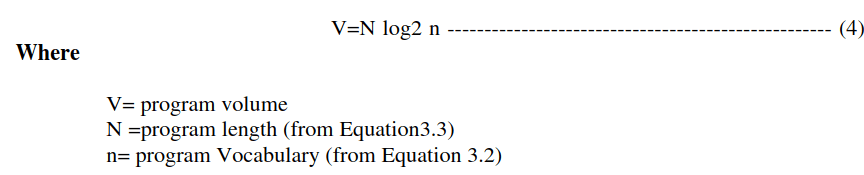 Figure 4 — Program volume equation