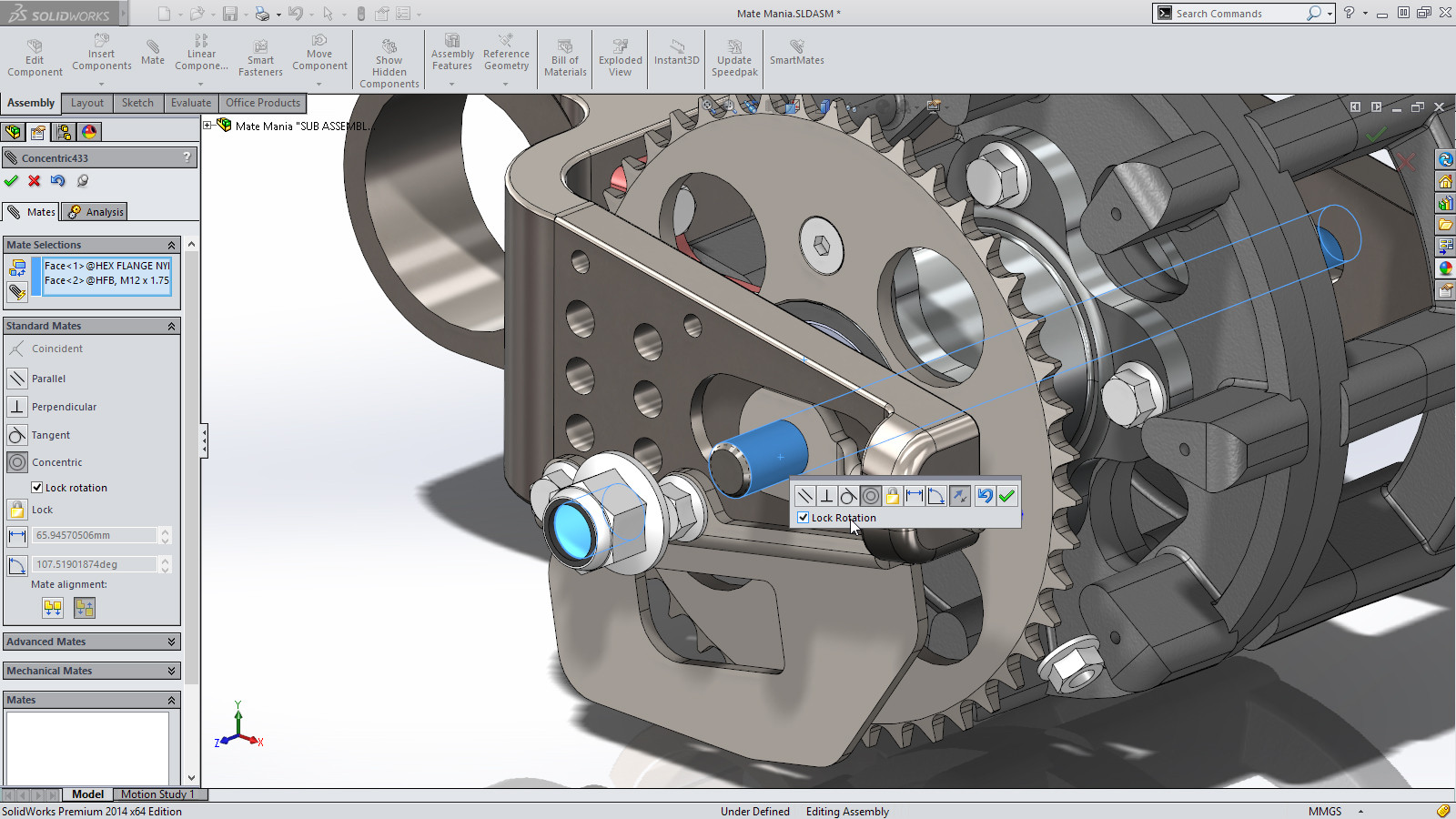 SolidWorks interface