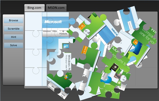 Silverlight 4 Multi Touch Puzzle Using the New Trusted 
	Application, WebBrowser Control, and WebBrowserBrush Features