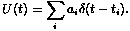 Equation 3a: train of impulses Poisson distributed with random amplitudes