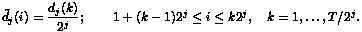 Equation 5a: signal  decomposed in frequency bands