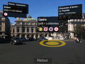 MetroParisIphone sur iPhone : application de geolocalisation et realite augmentee