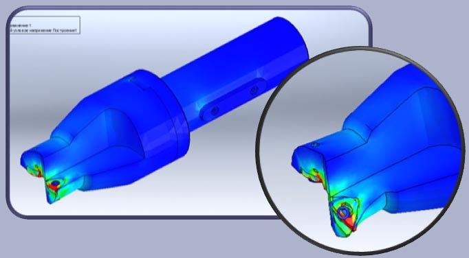 Figure 10. Equivalent voltages calculated on criterion Mizesa Findings