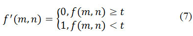 the lower threshold binarization