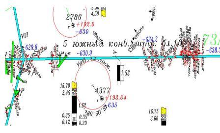 Фрагмент плана горных выработок