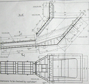 Trough for pouring molten iron construction RHI