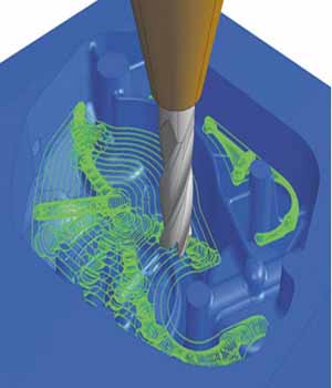 Processing of a cavity of a stamp