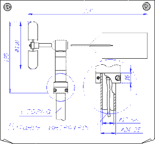 Figure - Overall dimensions of the wind speed sensor ET-160