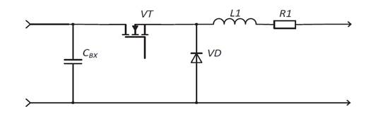 Fig. 6 - Typical impulse buck converter circuit