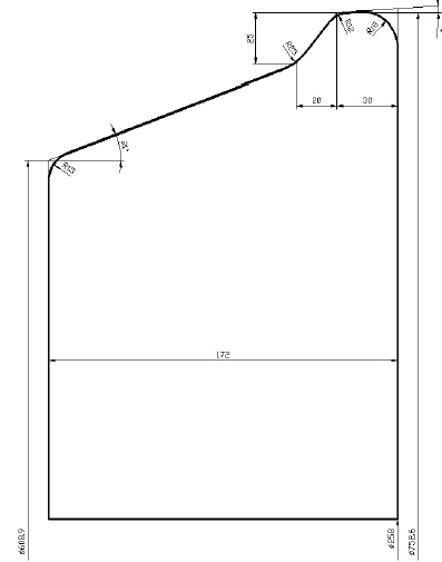 Drawing of the blank received by the press.