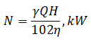 Pump power consumption formula