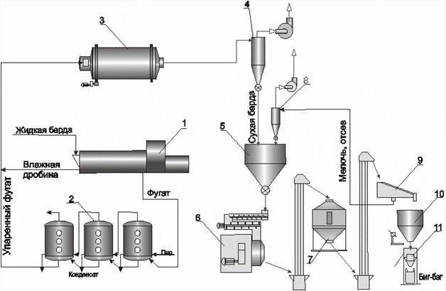 Flow diagram of the DDGS product production process